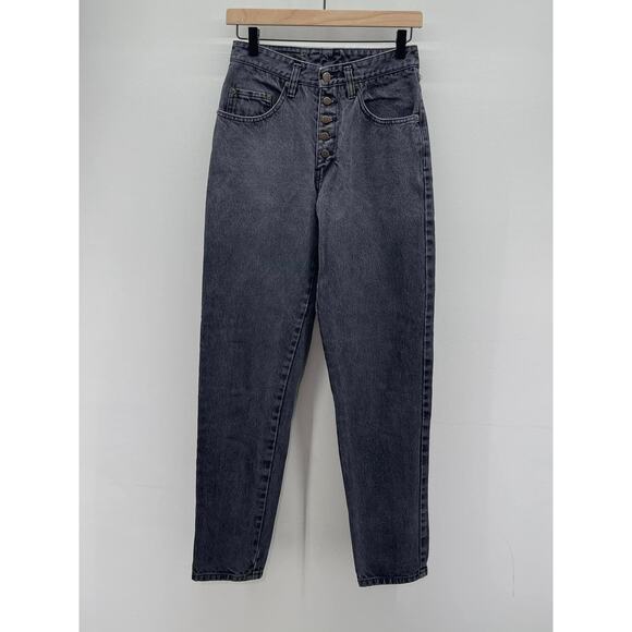 Vintage Pepe Washed Black High Rise Button Fly 3D Back Pocket Straight Jeans - Picture 1 of 6